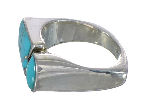 Silver Southwest Turquoise Jewelry Ring Size 6-1/2 AX90620